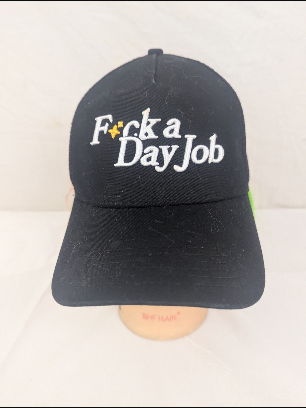 F*ck a Day Job Black Embroidered Baseball Cap With Snap Adjustable Strap
